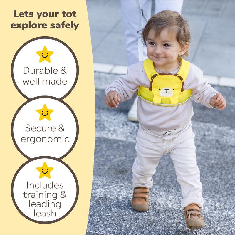 Trunki Toddler Leash - Fuss Free Toddler Walking Reins & Kids Safety Harness | Baby Leash for Kids - Leeroy Lion (Yellow) - Image 3